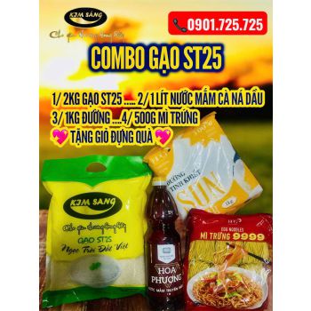 Combo gao ST25 - ST24 - NÀNG HOA TÂY ĐÔ - NGỌC TRỜI ĐẤT VIỆT